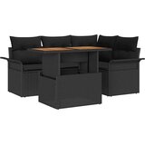 Sjedeća garnitura za vrt s jastukom 5 pcs Crna | shoptok.hr