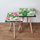 Hanah home 2Shp494 - pink pinkgreenwhite nesting table (2 pieces) | ePonuda.com