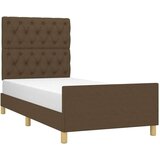  Posteljni okvir z vzglavjem temno rjav 80x200 cm blago, (20906666) | Shoptok.si