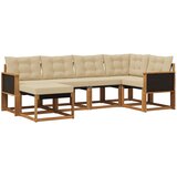 vidaXL Zunanja garnitura za sedenje z blazino 6 pcs Naravna in bež, (5000273299) | Shoptok.si