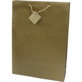  Vrečka darilna 330x457x102 platificirana mat promocija - zlata Cene