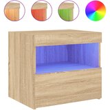  The Living Store Nočna omarica z LED lučkami sonoma hrast 50x40x45 cm - Nočna Omarica, (21453631) | Shoptok.si