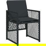  7-dijelni vrtni blagovaonski set s jastucima crni od poliratana | shoptok.hr