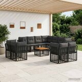  Set vanjskih sofa 12 kom. Crna i tamno siva Poliester | shoptok.hr
