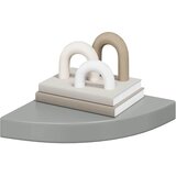  Plutajuće kutne police 4 kom sjajne sive 25 x 25 x 3,8 cm MDF | shoptok.hr