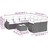  9-dijelni set vrtnih sofa s jastucima crni od poliratana | shoptok.hr