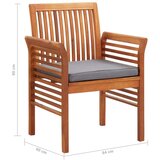  Zunanja jedilna garnitura z blazinami 5-delna trdna akacija, (20679956) | Shoptok.si