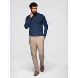 Ombre Men's plain turtleneck longsleeve - navy blue | ePonuda.com