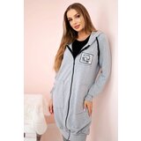 Kesi Women's longer sweatshirt with hood and zipper grey | shoptok.hr