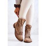 Zazoo 2695 Perforated Leather Boots Camel | Shoptok.si