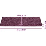  Prostirke za stepenice 30 kom 65x21x4 cm tamnoljubičaste pravokutne rubove | shoptok.hr