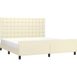  Posteljni okvir z vzglavjem krem 160x200 cm umetno usnje, (20903234) | Shoptok.si