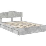  Postelja s shranjevanjem z vzglavjem Betonsko siva 150 x 200 cm, (5000106081) | Shoptok.si