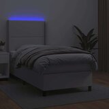  Krevet box spring s madracem LED bijeli 80x200 cm umjetna koža | shoptok.hr