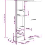 vidaXL Ormarić za lijekove boja hrasta 40x41x77,5 cm konstruirano drvo | shoptok.hr