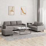  3-dijelni set sofa s jastucima smeđesivi od tkanine | shoptok.hr