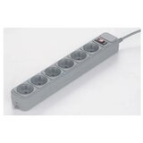 Gembird Surge Protection Power strip, 6 sockets, 3m, 16A Automatic Circuit Breaker, Power Switch, Grey | ePonuda.com