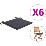vidaXL Blazine za vrtne stole 6 kosov antracitne 40x40x3 cm blago Cene