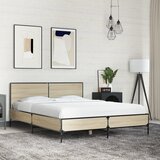 Maison Chic Posteljni okvir - Dvoposteljna postelja - Zakonska postelja sonoma hrast 120x200 cm inž. les in kovina-J15314, (21767703) | Shoptok.si