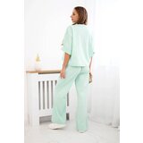 Kesi Włoski Punto set blouse + wide-leg pants mint | Shoptok.si