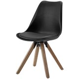 CARRYHOME stol, les, kovina, umetna masa, tekstil črna, barve hrasta | Shoptok.si