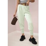 Kesi Włoski Pants with belt and pockets buttery-fabric dark mint | Shoptok.si