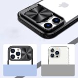 Onasi Lens Cover silikonski ovitek zaščita za iPhone 15 Plus - prozorno črn | Shoptok.si