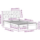 vidaXL Krevetni okvir s tapiciranim uzglavljem Bijelo 120 x 200 cm | shoptok.hr