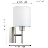 Eglo pasteri zidna/1, e27, nikl-mat/bela 6MZX92Z | Eponuda.com