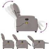 vidaXL Električni masažni naslanjač taupe blago | Shoptok.si