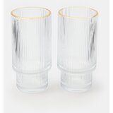 Sinsay Rebraste čaše sa zlatnim rubom, set od 2 komada | shoptok.hr