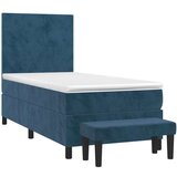Box spring krevet s madracem tamnoplavi 100x200 cm baršunasti | shoptok.hr
