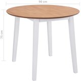  Sklopivi Blagovaonski Stol Okrugli MDF Bijeli | shoptok.hr