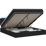  od pjene s madracem i LED-om Crna 160 x 200 cm Tkanina | shoptok.hr