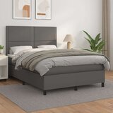  Krevet s oprugama i madracem sivi 140x190 cm od umjetne kože | shoptok.hr
