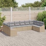  Sjedeća garnitura za vrt 10 kom. Bež i svijetlo siva poliratan 344 x 178,5 x 69 cm | Shoptok.si