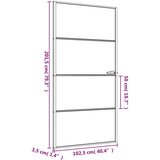 vidaXL Notranja vrata ozka črna 102,5x201,5 cm kaljeno steklo aluminij | Shoptok.si