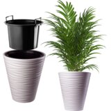 KADAX cvetlični lonec 40 cm pokrov z vstavkom bež plastika, (5000350928) | Shoptok.si