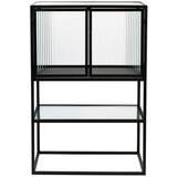 Dutchbone Črna kovinska vitrina 60x90 cm Boli – Cene