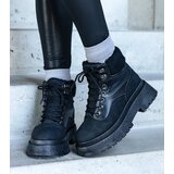 Gemre Black ankle boots on a thick sole with fur Best | shoptok.hr