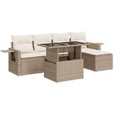 6-dijelni set vrtnih sofa s jastucima bež od poliratana | shoptok.hr