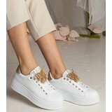 Gemre White and gold sneakers adorned with a butterfly with rhinestones Kariba | Shoptok.si