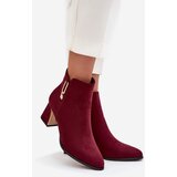 Boto Women's heeled ankle boots with gold details Bordeaux Kalivra | Shoptok.si