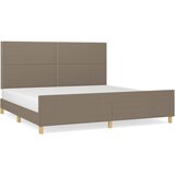 The Living Store Posteljni okvir z vzglavjem taupe 200x200 cm blago - Posteljni Okvir Z Vzglavjem, (21527179) | Shoptok.si