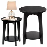 springos Kavnižna mizica, črna, premera 40 cm, okrogla, s policico, primerna za dnevno sobo, spalnico, sodobni stil ali industrijski izgled., (5000218146) | Shoptok.si
