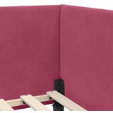 vidaXL Kotna postelja vinsko rdeča 80 x 200 cm Samet in sodobno leseno | Shoptok.si