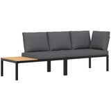 Maison Chic Seti vrtnega pohištva - Vrtna garnitura - Vrtni pohištvo set z blazinami 2-delna črn aluminij, (21796541) | Shoptok.si