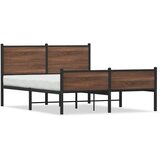  Metalni okvir kreveta bez madraca smeđa boja hrasta 140x200 cm | shoptok.hr