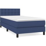  Krevet s oprugama i madracem plavi 100 x 200 cm od tkanine | shoptok.hr