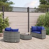  The Living Store Vrtna sedežna garnitura 5-delna z blazinami siv poli ratan - Vrtna Sedežna Garnitura, (21477408) | Shoptok.si